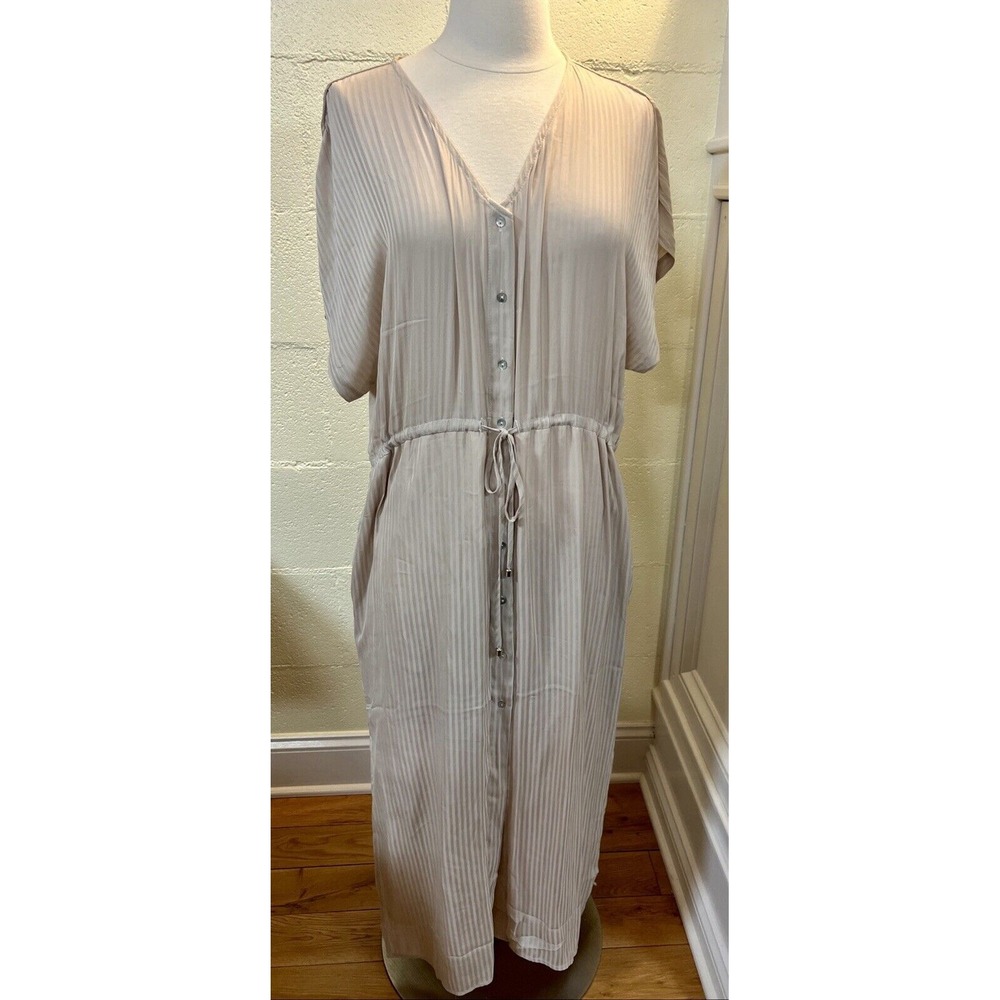 Lucy Paris Maxwell Button Down Dress Beige Size Small